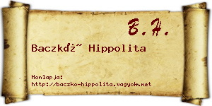 Baczkó Hippolita névjegykártya